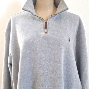 Ralph Lauren Polo  VTG Light Gray Zip Up Sweater